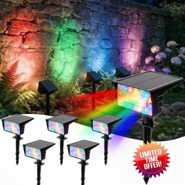 6Pack RGBW Solar Halloween Lights Outdoor Halloween Decorations                                                          RGBW LEDs