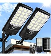 Solar Street Lights Outdoor 4-Pack, 12000LM 6500K Waterproof LED Motion Sensor Solar Flood Light,...
