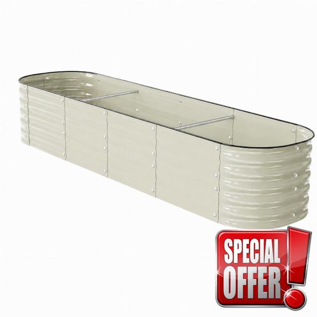 8x2 ft Outdoor Galvanized Metal Raised Garden Bed