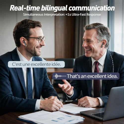 AI Translation Earbuds Real Time for Travel Meeting