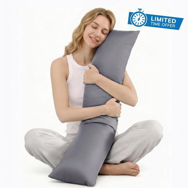 MIOTO Cooling Weighted Body Pillow with Tencel Cover（41" x 10"） 6.5lbs - Quilted Glass Beads Body Pillows for Better Sleep