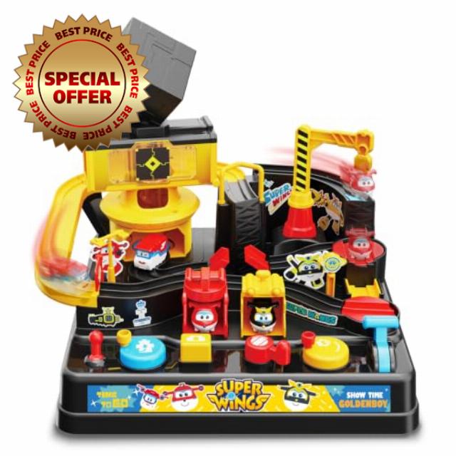 Super Wings Playset Dark Golden Boy Adventure Challenge for Kids Ages 3+ 6 challenges