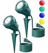 SURAIELEC Dusk to Dawn Halloween Spotlight Outdoor, Red & Green Decorative LED Landscape Spotligh...