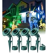 SURAIELEC 4-Socket Outdoor Flood Light Holder, Waterproof Plug-in Stake Spotlight for Yard, Garde...