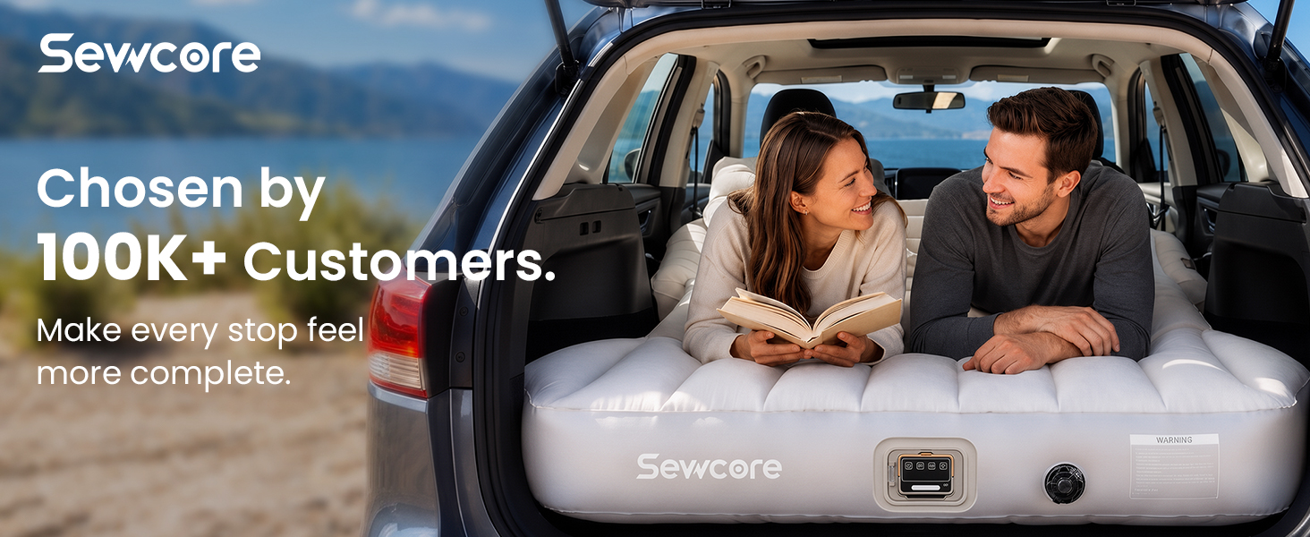 Sewcore air mattress custom fit for Tesla Model Y 2020-2026 including Juniper