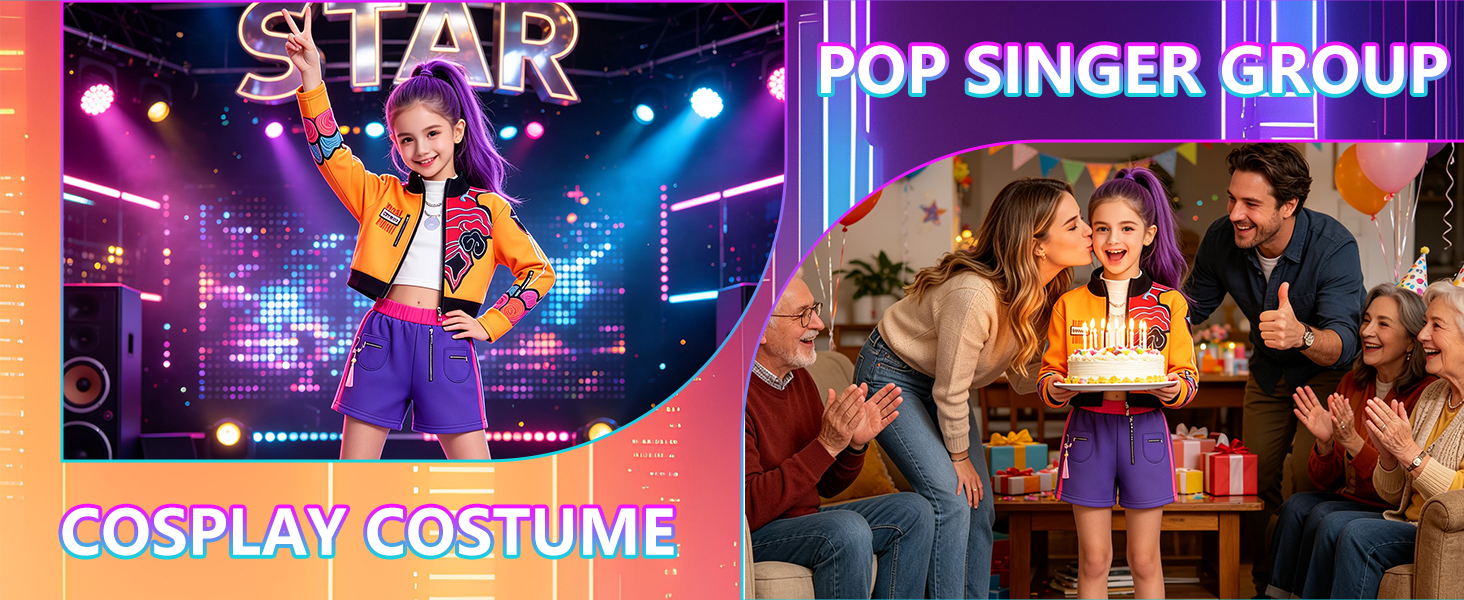 Kids Pop Singer Group Costume