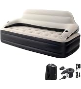 DIMAR GARDEN Twin Size Air Sofa Bed Mattress with Headboard and Pump,Blow Up Couch Inflatable Bed