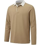 VANLYTK Men's Polo Shirts Classic Collared Hidden Button Casual Golf Shirt | Solid Color Polo Shi...