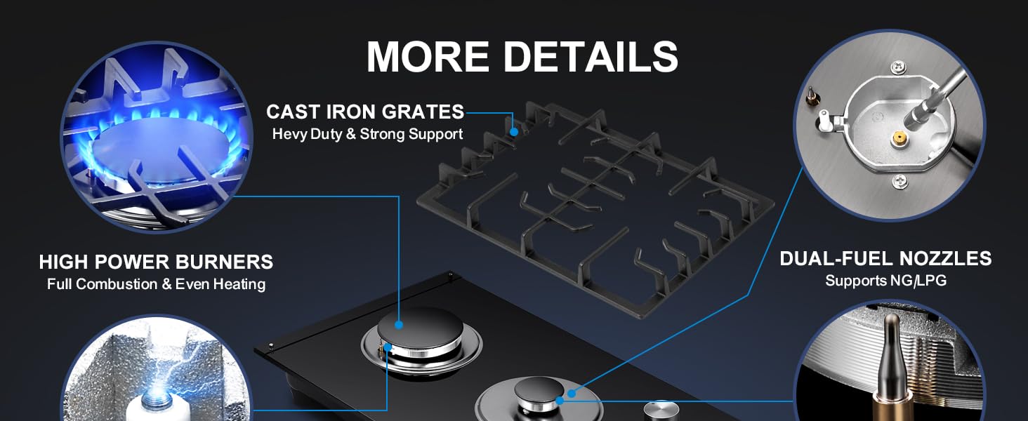 GAS COOKTOP DETAILS