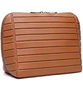 CODVELA Large Travel Makeup Bag, PU Leather Cosmetic Organizer, Pink | Large-Capacity Toiletry Ba...