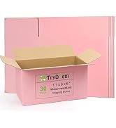 TryDrem Medium Shipping Boxes 11x6x6 Inch, 30 Pack Pink Corrugated Cardboard Boxes, Mailer Packag...