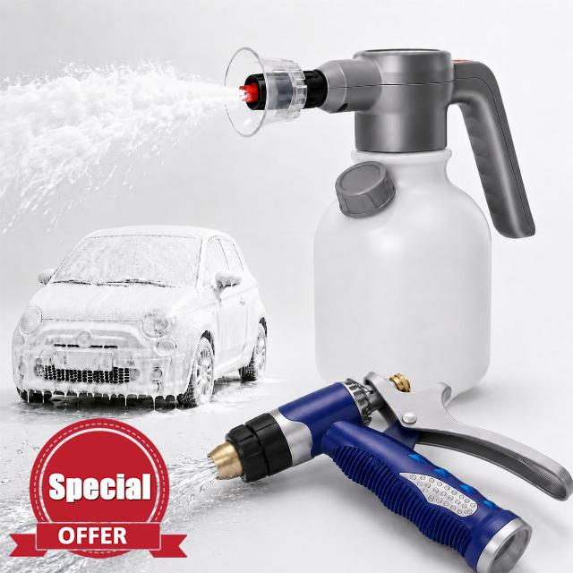 Car Wash Foam Sprayer & Water Spray Gun Combo Kit                                                          Electric Pump Sprayer