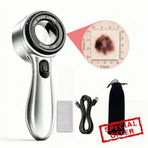 Portable dermatoscope                                                          28x Magnifying with LED 4 lighting effects analyzing various skin problems