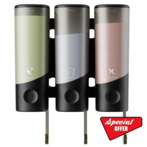 Shampoo and Conditioner Dispenser Wall Mounted with Hooks