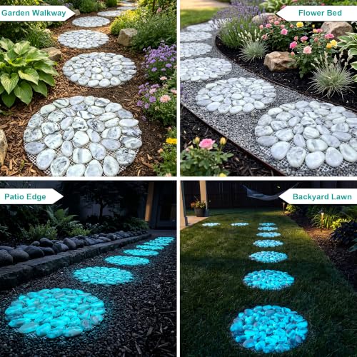 9.8 Inch Round Glass Garden Pathway Stones