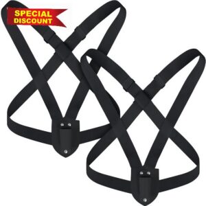 Jecery 2 Set Double Strap Flag Carrier Harness for Parade