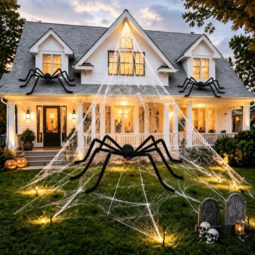 4FT Large Spiders Realistic Big Hairy Spiders Outside