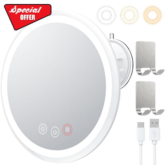 Lighted Shower Mirror Fogless for Shaving