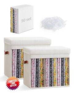 2 Pack Fabric Storage Box with 50 fabric organizer boards                                                          352 PCS Fabric Organizer Set with Lidded Oxford Bins