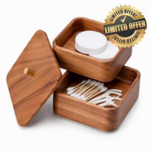 Solid Walnut Cotton Swab Holder