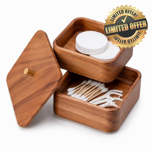 Solid Walnut Cotton Swab Holder