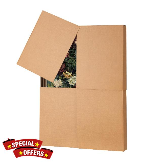 2 Sets 8 Pcs Picture Shipping Box 40" x 60" x 4"                                                          Adjustable TV Boxes for Moving Packing Shipping Picture TV Glass Storage Carton Supplies