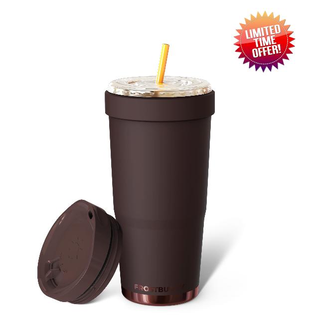 Frost Buddy Togo Buddy 30oz Iced Coffee Tumbler - ONE Lid (Espresso)                                                          Insulated Iced Coffee Tumbler & Cup Sleeve for Iced Coffee Cups with Lids