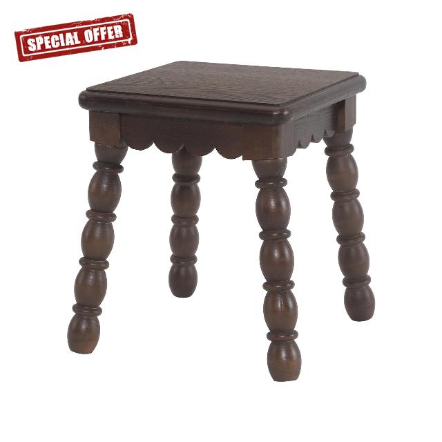 Wooden Stool with Bobbin Turned Legs