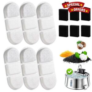 6+6Pcs Filters Compatible with Selene Wireless Dog Water Fountain 4L & 7L                                                          6 Filters + 6 Sponges