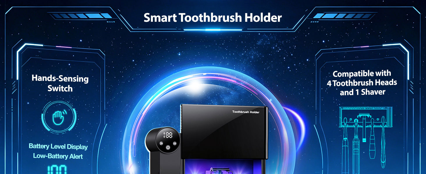 Smart Toothbrush Holder for Bathroom