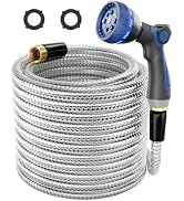 SPECILITE 50 FT Garden Hose, 304 Stainless Steel Metal Heavy Duty Flexible Water Pipe, Kink Free,...