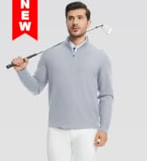 Rouen Quarter Zip Pullover Men Performance Dry Fit Athletic Casual Golf Mock Neck Long Sleeve Pul...