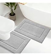 Bathroom Rugs Set 2 Pieces, Ultra Soft Thick Plush Fluffy Microfiber Absorbent Bath Mat, Non-Slip...
