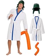 Apragaz Funny Halloween Costume for Men, Adult Christmas Costume Set with White Robe Men, Hat, Or...