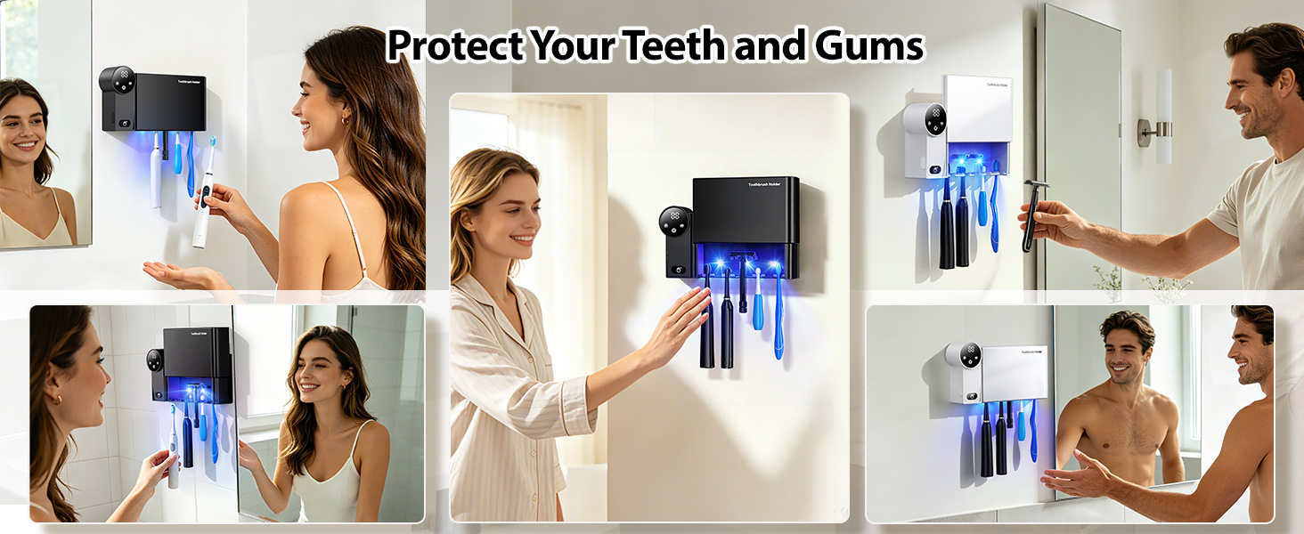 Smart Toothbrush Holder for Bathroom