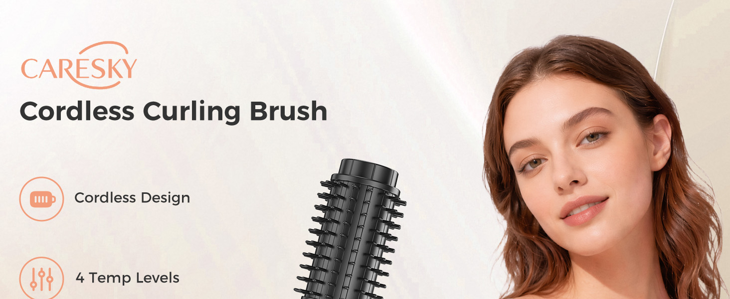 cordless curling iron hair curler straightener rechargeable travel round brush