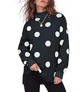Yousify Womens Polka Dot Sweatshirt Mock Neck Tee Top Pullover Sweat Shirt | Comfy Turtleneck Lon...