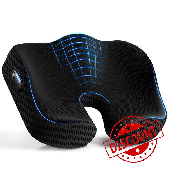 Smart Seat Cushion with Built-in Reminder & Memory Foam for Office Chair