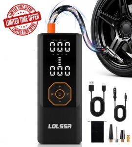 Tire Inflator Portable Air Compressor Cordless Air Pump for Car 180 PSI                                                          3X Faster Inflation