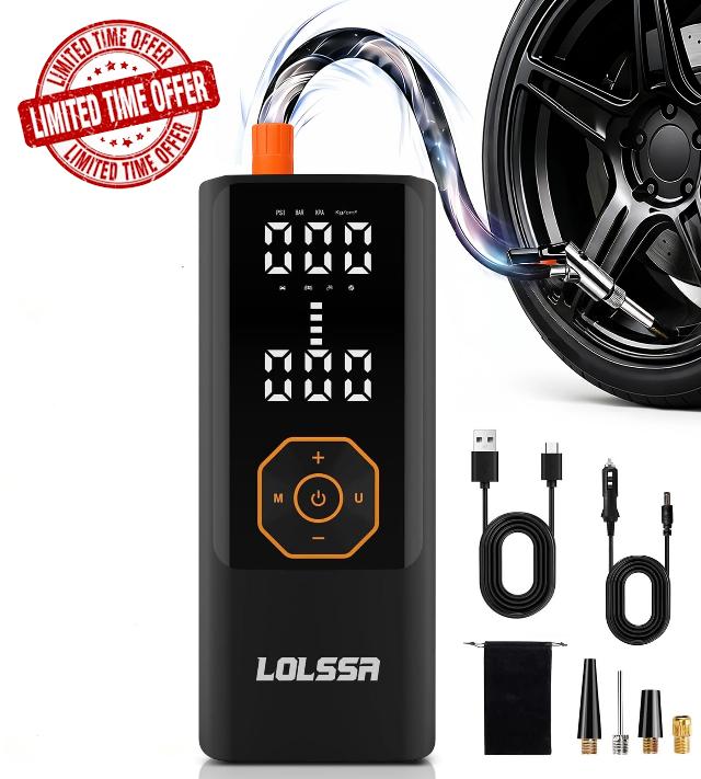 Tire Inflator Portable Air Compressor Cordless Air Pump for Car 180 PSI                                                          3X Faster Inflation