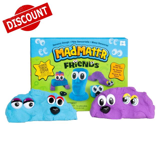 Mad Mattr Friends | Never-Dry Doughs Compound with Character Accessories                                                          Reusable again and again