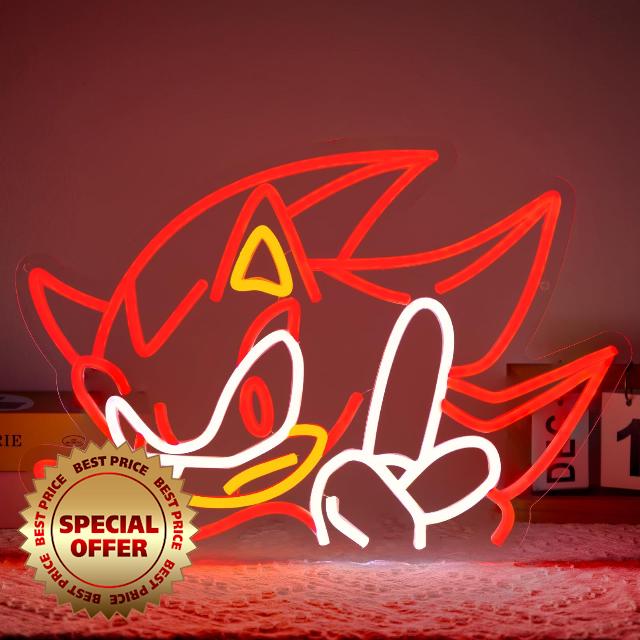 Sonic Anime Theme Cartoon LED Neon Sign for Wall Decor