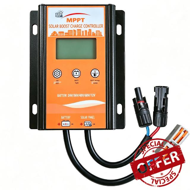 15A Boost MPPT Solar Charge Controller for 24V/36V/48V/60V/72V Batteries                                                          500W Solar Panel Regulator for Lead-Acid