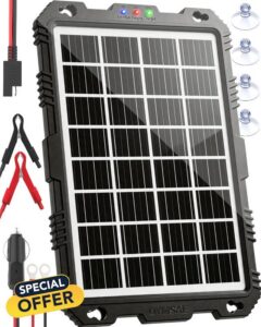 OYMSAE 12W 12V Solar Panel Battery Charger Trickle & Maintainer Kit for Car                                                          MPPT Controller