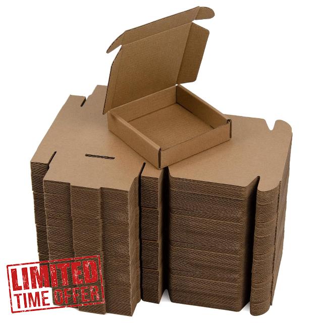 SUNLPH 100 Pack 4x4x1 Inches Small Shipping Boxes