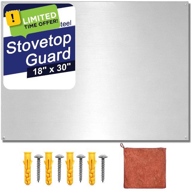 VAPSINT 30"x18" Stainless Steel Backsplash for Stove