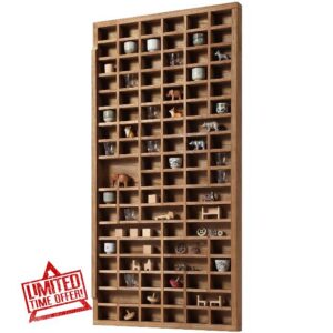Wesiti 92 Slots 98 Slots Vintage Wooden Printer Tray Display                                                          Rustic Wood Shot Glasses Display Case