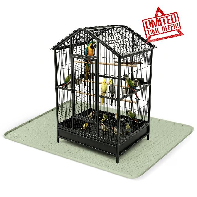 Silicone Bird Cage Mat 40" x 28" Under Crate Floor Protector