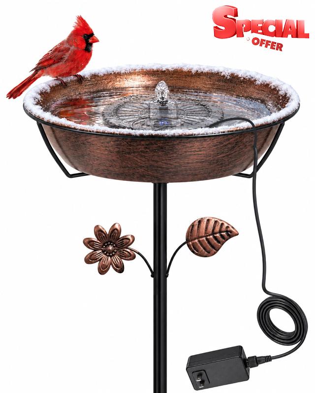 12" Heated Bird Bath for Outside