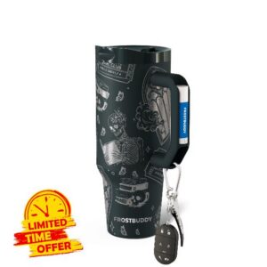 Frost Buddy Thicc Buddy 40 oz Tumbler with Handle (Moonlit Ink)                                                          Double-wall vacuum insulated | Spill-proof flip lid | 18/8 premium stainless steel | Cup-holder friendly